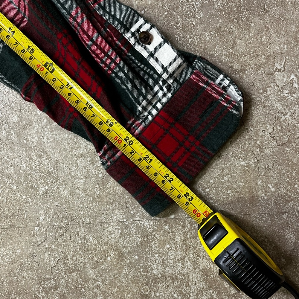 Nautica Men's Classic Red and Green Plaid Flannel Shirt - Picture 7 of 8